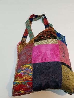 Patchwork Boho Tote Bag in Multi-Color